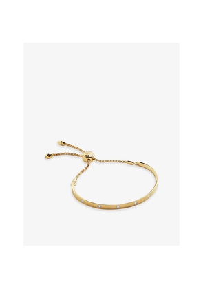 Womens Monica Vinader Fiji Gem 18ct Yellow Gold-Plated Vermeil Sterling-Silver and 0.042ct Lab-Grown Diamond Bracelet