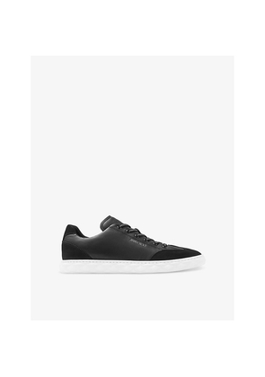 Mens Jimmy Choo Diamond Light Logo-Embossed Leather Low-Top Trainers