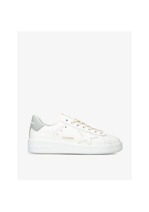 Womens Golden Goose Pure Star Star-Embroidered Leather Low-Top Trainers
