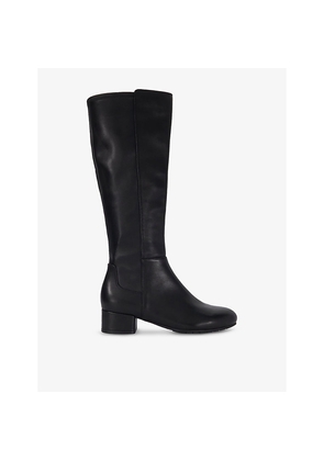 Womens Dune Tayla Knee-High Heeled Leather Boots