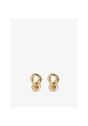 Womens Bottega Veneta Knot Hoop 18ct Yellow-Gold Plated Sterling-Silver Hoop Earrings