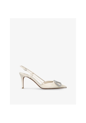 Womens Valentino Garavani Vlogo Signature 80 Leather Slingback Pumps