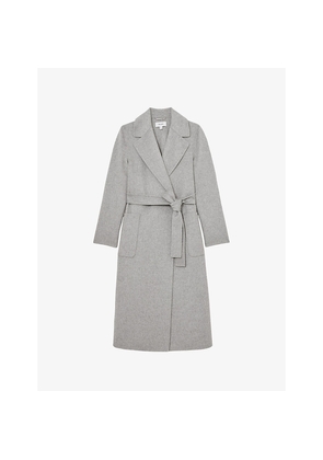 Womens Reiss Lucia Double-Breasted Regular-Fit Wool-Blend Coat