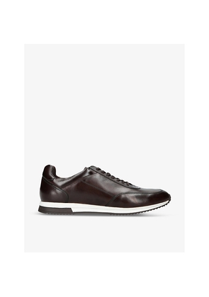 Mens Loake Bannister Tonal-Stitching Leather Low-Top Trainers