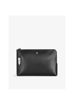 Mens Montblanc Soft Brand-Plaque Leather Pouch