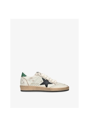 Womens Golden Goose Ball Star 10788 Leather Low-Top Trainers