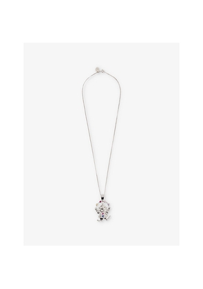 Womens Laura Vann Clown Silver-And-Cubic-Zirconia Pendant Necklace