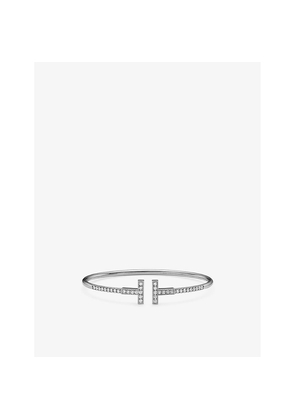 Womens Tiffany & Co Tiffany T Wire 18ct White-Gold and 0.48ct Brilliant-Cut Diamond Bracelet