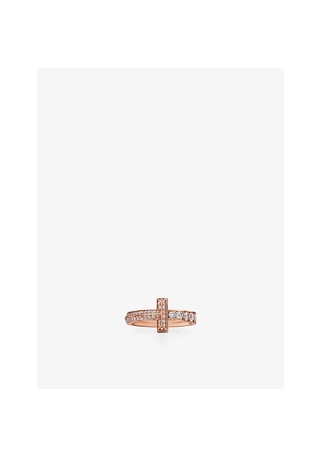 Womens Tiffany & Co Tiffany T T1 Narrow 18ct Rose-Gold and 0.45ct Brilliant-Cut Diamond Ring