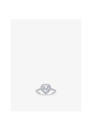 Womens Thomas Sabo Heart-Shaped Halo 925 Sterling Silver and Cubic Zirconia Ring
