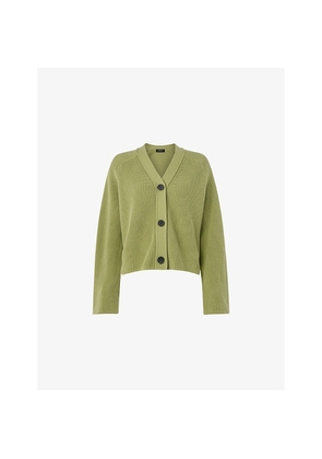 Womens Whistles Nala V-Neck Ribbed-Knit Cotton Cardigan