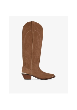 Womens The Kooples Knee-High Western Suede Boots