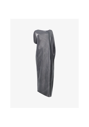 Womens Leem Asymmetric Plisse Woven Kaftan