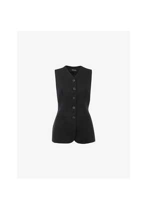 Womens Whistles Molly V-Neck Linen Waistcoat