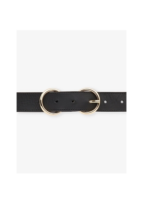 Womens Whistles Double-Ring Buckle Leather Belt