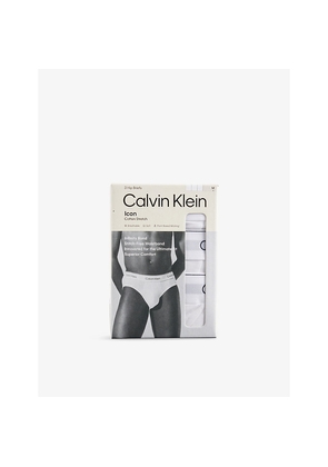 Mens Calvin Klein Icon Logo-Waistband Pack Of Three Stretch-Cotton Hip Briefs