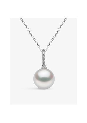 Womens Yoko London Classic 18ct White-Gold, Freshwater-Pearl and 0.02ct Diamond Necklace