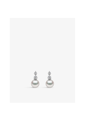 Womens Yoko London Classic 18ct White-Gold, Akoya-Pearl and 0.15ct Diamond Earrings