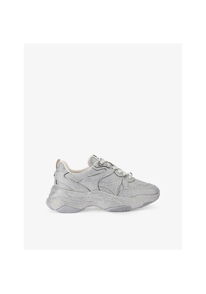 Womens KG Kurt Geiger Luster Crystal-Embellished Woven Low-Top Trainers