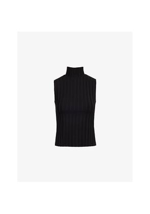 Womens Reformation Maison Ribbed High-Neck Stretch-Jersey Top