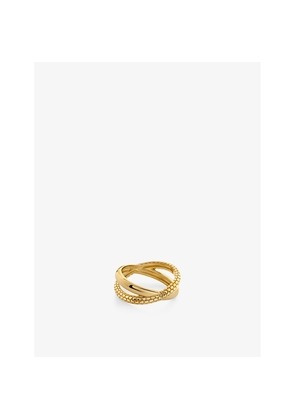 Womens Monica Vinader Heirloom Crossover 18ct Yellow-Gold Plated Vermeil Sterling-Silver Ring