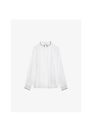 Womens Zadig&Voltaire Troene Oversized-Fit Cotton-Blend Blouse