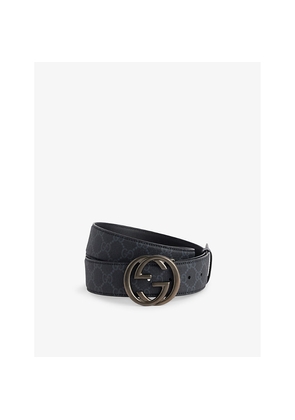 Mens Gucci Supreme Logo-Buckle Canvas Belt