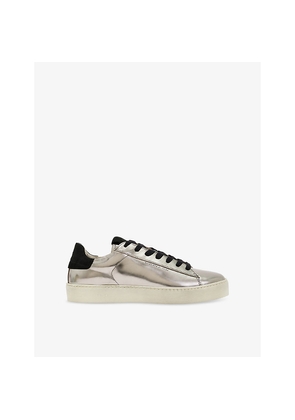 Womens Allsaints Shana Metallic Leather Low-Top Trainers