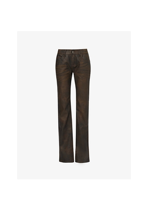 Womens Jaded London Cooper Straight-Leg Faux-Leather Jeans