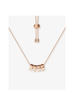 Womens Apm Monaco Love Morse Code 18ct Rose Gold-Plated Alloy and Cubic Zirconia Pendant Necklace