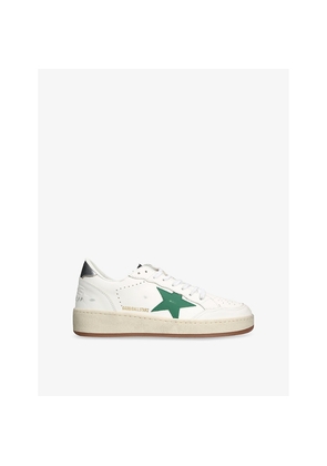 Mens Golden Goose Ballstar 2 Logo-Print Leather Low-Top Trainers