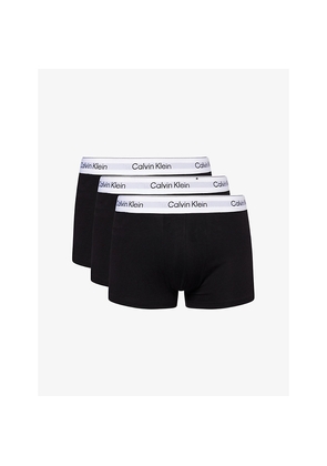 Mens Calvin Klein Icon Logo-Waist Pack Of Three Stretch-Cotton Trunks