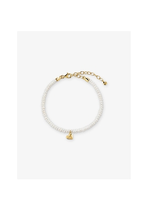 Womens Monica Vinader Heart Mini 18ct Yellow Gold-Plated Vermeil Sterling-Silver Pearl Bracelet