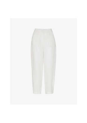 Womens Whistles Barrel-Leg Linen Trousers