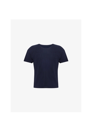 Mens Homme Plisse Issey Miyake Round-Neck Pleated Knitted T-Shirt