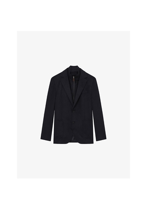 Mens Reiss Patch Gilet-Insert Regular-Fit Woven Blazer