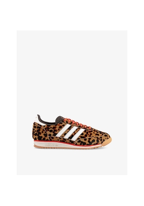Womens Adidas Sl 72 Leopard-Print Suede and Mesh Low-Top Trainers