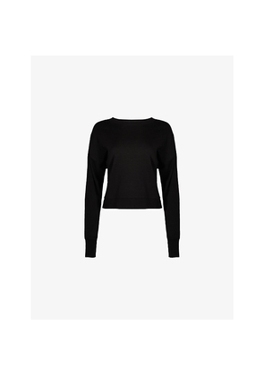 Womens Sweaty Betty After Class Cropped Stretch-Woven Sweatshirt