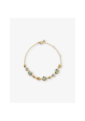 Womens Monica Vinader Odyssey Pebbled 18ct Yellow-Gold Vermeil and Aquamarine Chain Bracelet