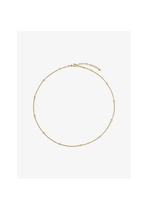 Womens Monica Vinader Beaded Rope 18ct Yellow Gold Vermeil Chain Necklace