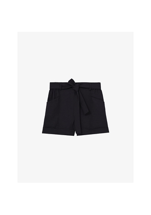 Womens Reiss Avril Belted-Waist Regular-Fit Woven Shorts