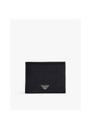 Mens Emporio Armani Brand-Plaque Billfold Woven Wallet