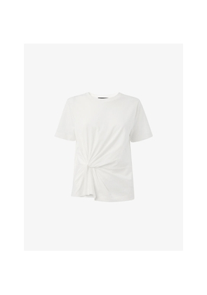 Womens Whistles Twist-Front Short-Sleeve Cotton-Jersey T-Shirt