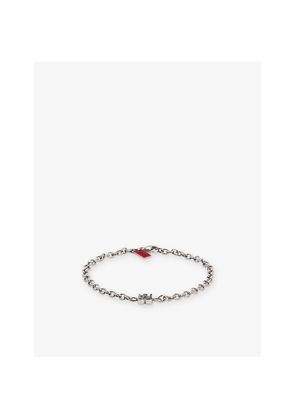 Mens Hugo Stacked Logo-Plaque Stainless-Steel Bracelet