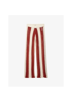Womens Zadig&Voltaire Pia Regular-Fit Striped Crochet Cotton Trousers