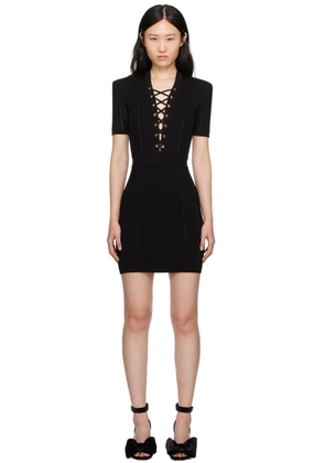 Balmain Black Laced Minidress