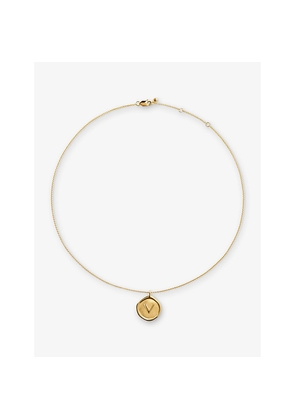 Womens Monica Vinader Initial-P Stamp 18ct Yellow Gold-Vermeil Chain Necklace