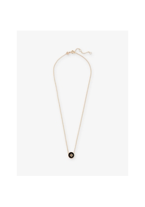 Womens Tory Burch Kira 18ct Yellow Gold-Plated Brass, Enamel and Moonstone Pendant Necklace