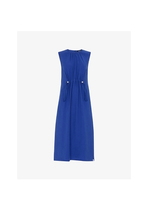 Womens Whistles Drawstring-Waist Sleeveless Woven Midi Dress
