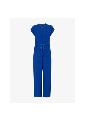 Womens Whistles Drawstring-Waist Wide-Leg Woven Jumpsuit